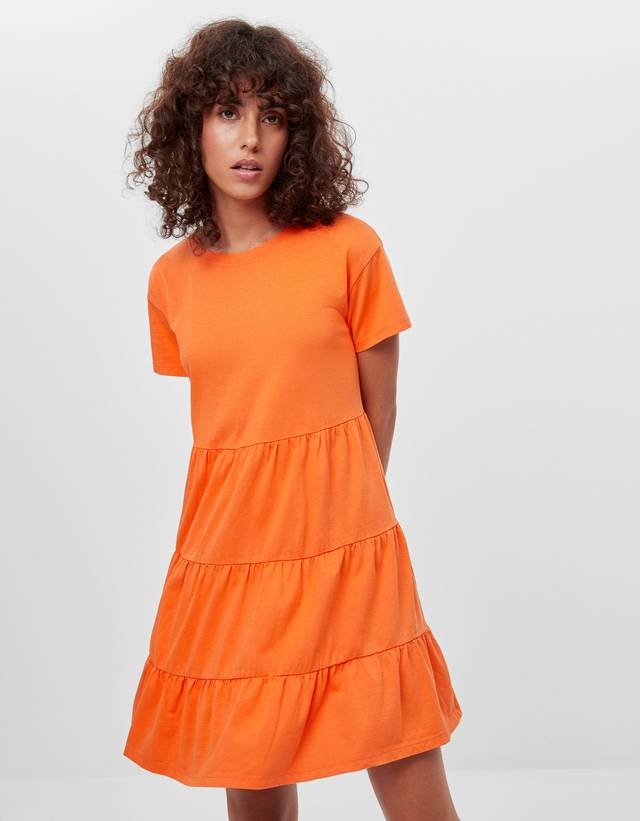 bershka orange dress