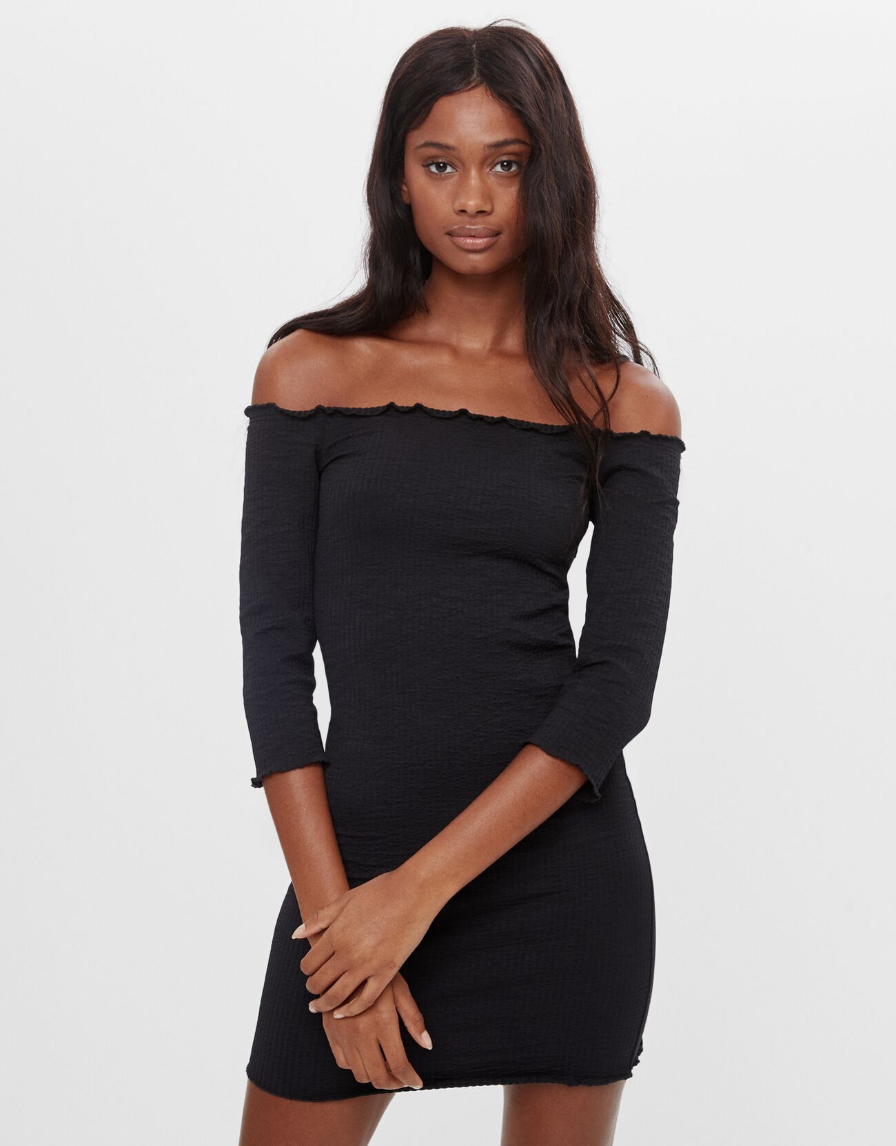 Boatneck dress - Dresses - Woman | Bershka