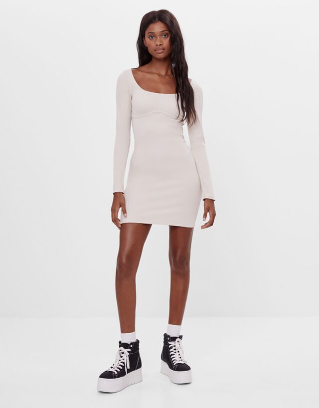 Ribbed mini dress - Dresses - Woman 
