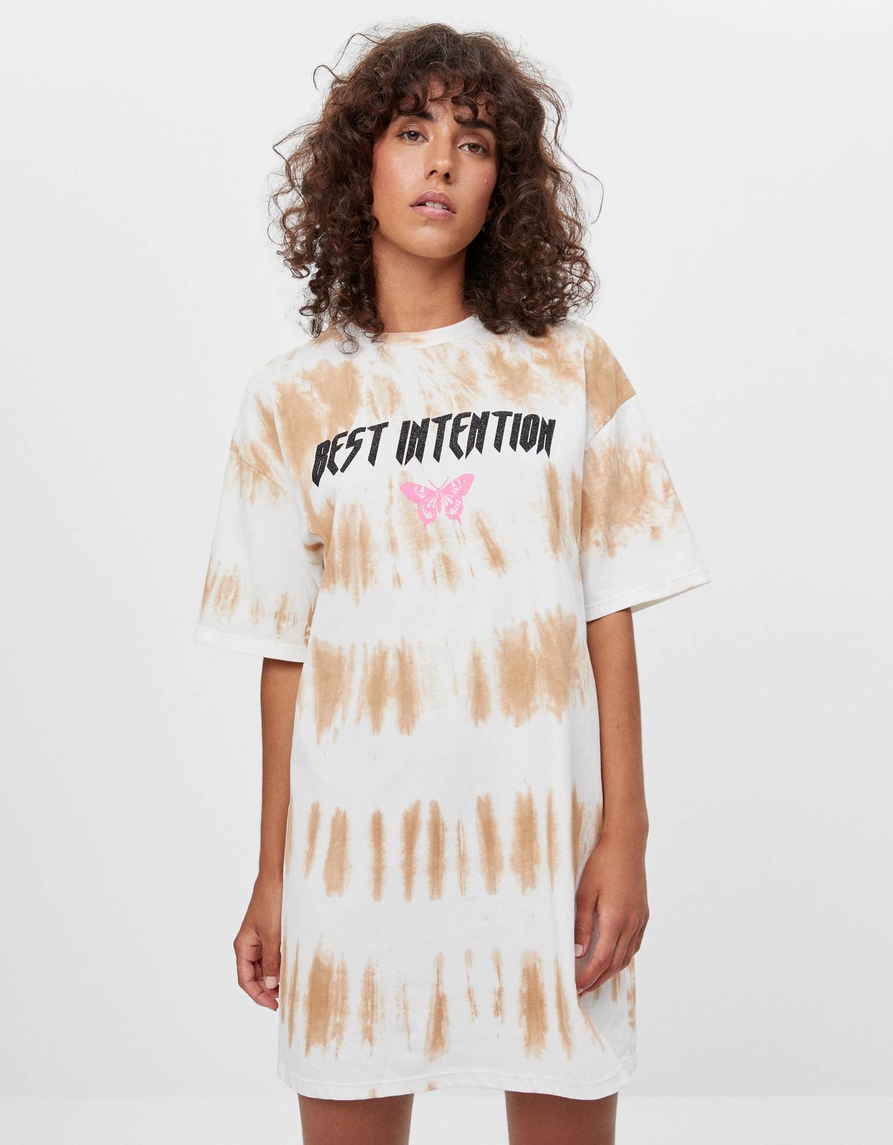 Tie-dye T-shirt dress - Woman | Bershka