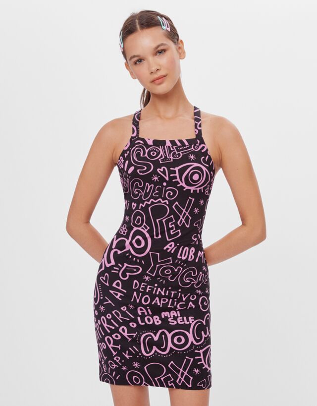 bershka purple dress