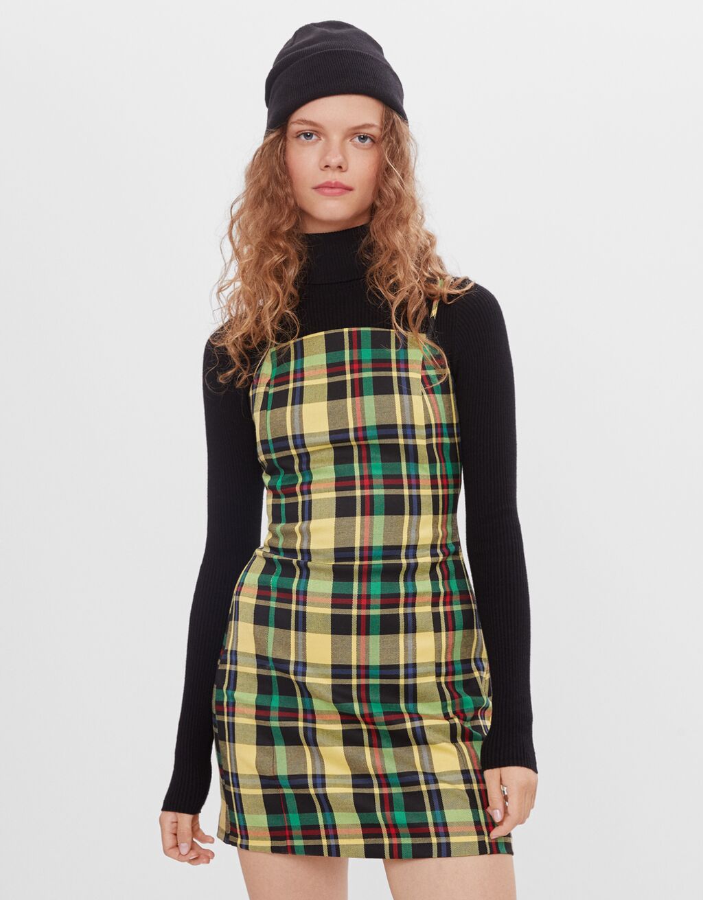 Salopette Quadri Bretelle Vestiti Donna Bershka
