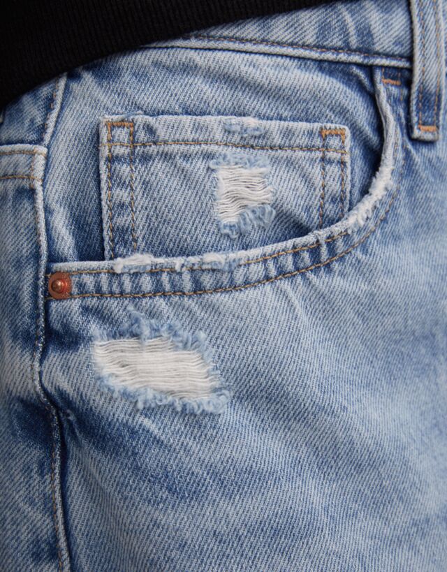 Short denim skirt - High Rise - Bershka 