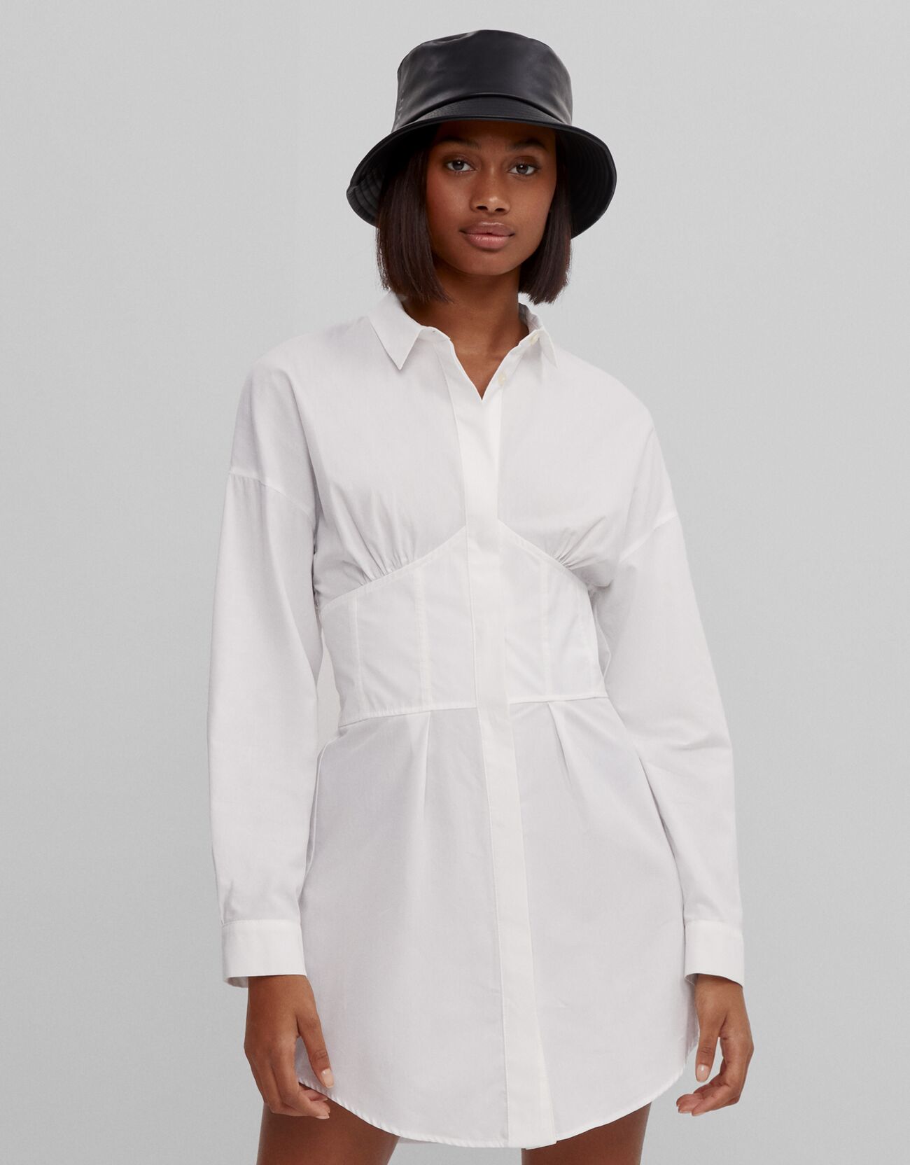 plaid dress with white shirt