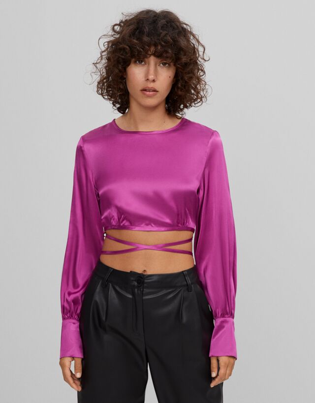 Satin blouse - Woman | Bershka