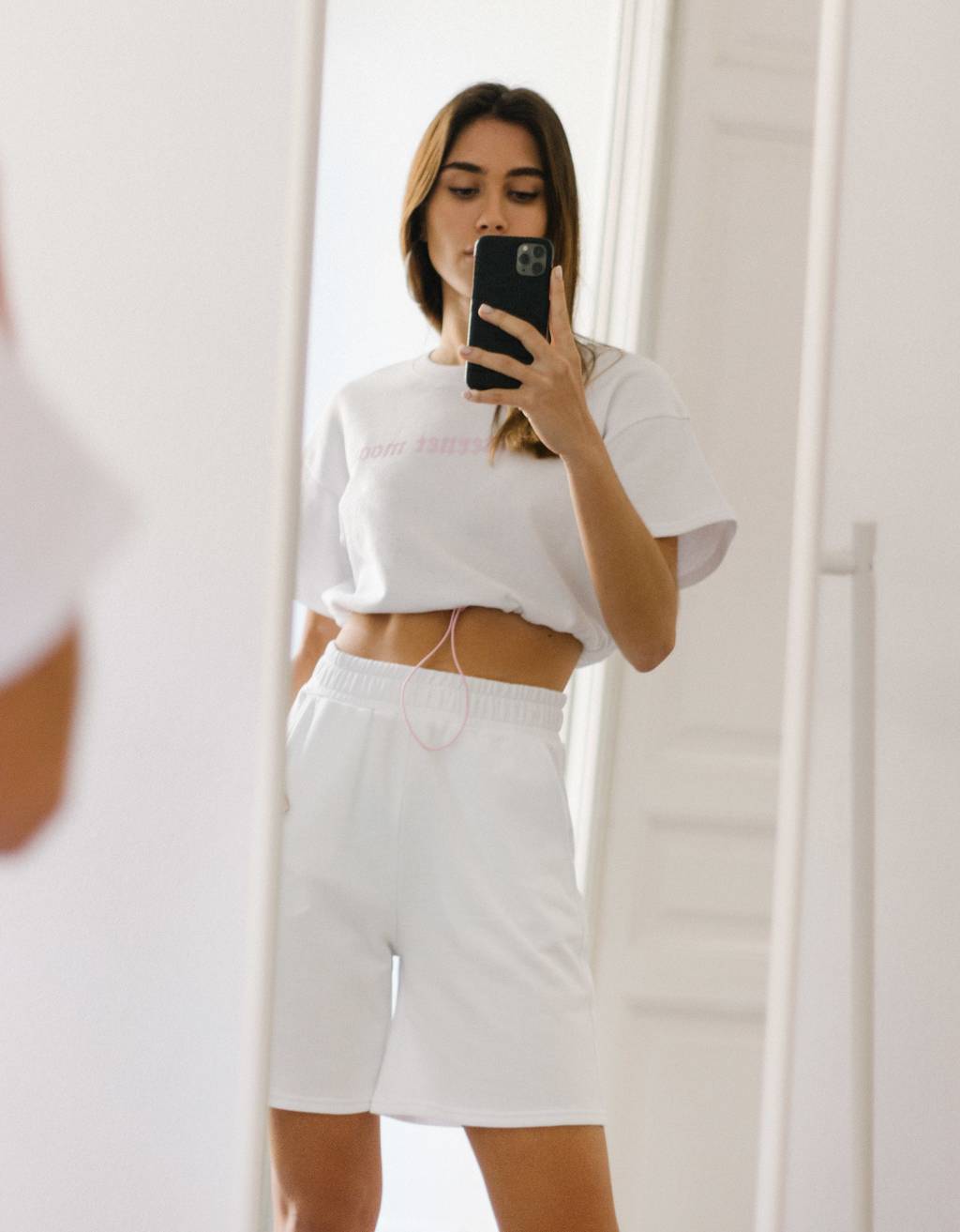 Bermudashorts aus Plüschgewebe mit Print - Shorts und Bermudas - Damen