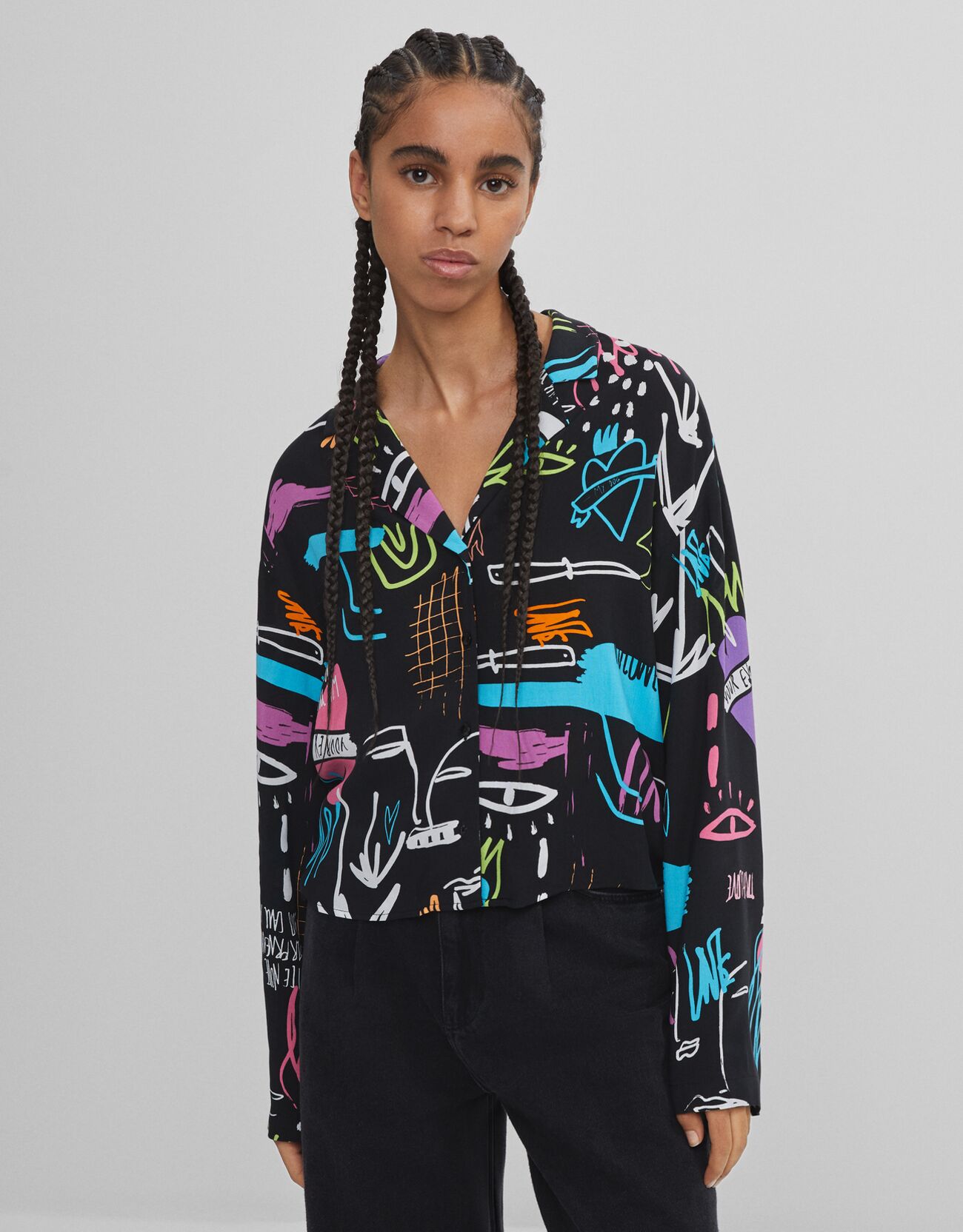 bershka graffiti jacket