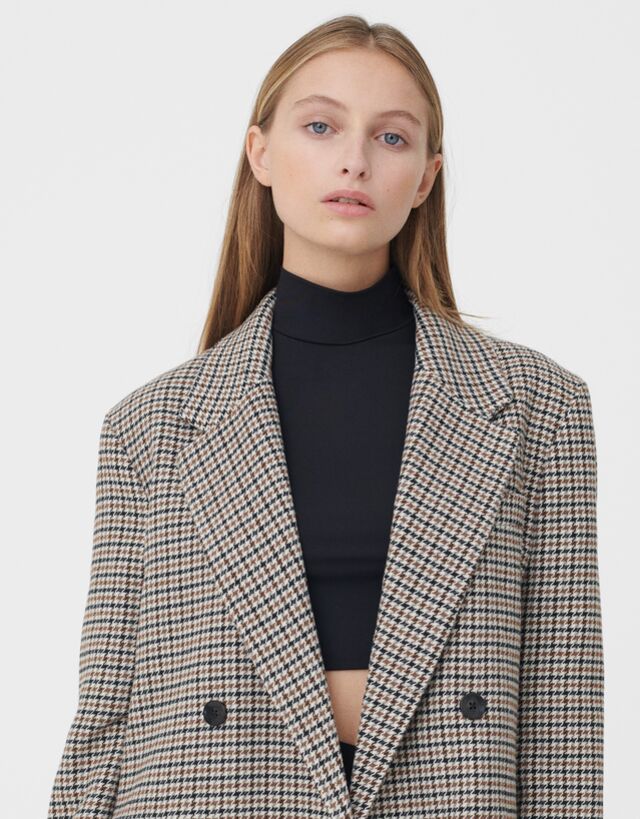 Blazer Dritto Quadri Novita Donna Bershka