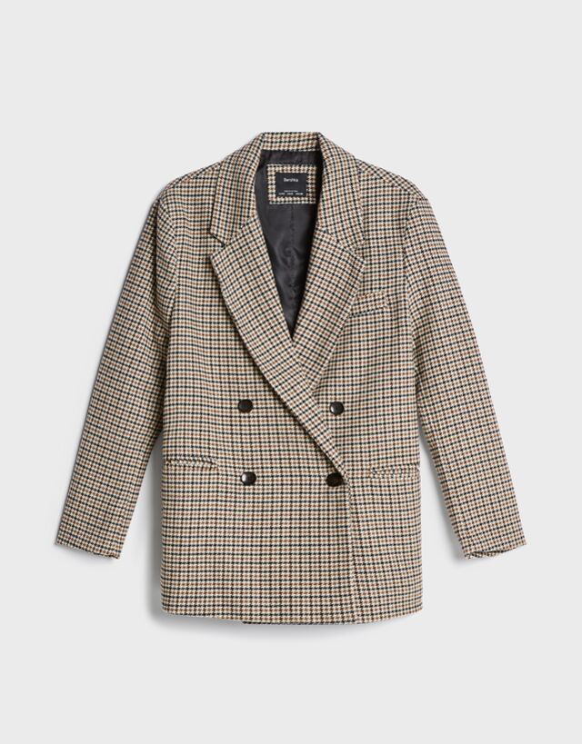 Blazer Dritto Quadri Novita Donna Bershka