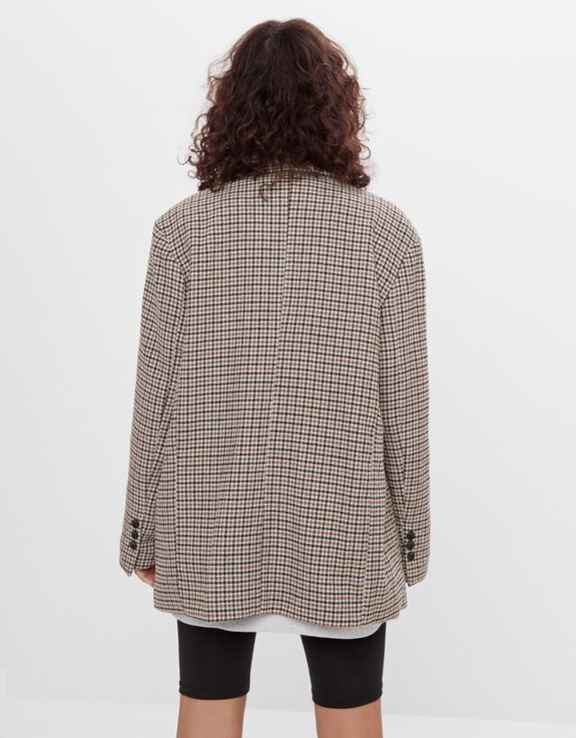 Blazer Dritto Quadri Winter Calls Donna Bershka