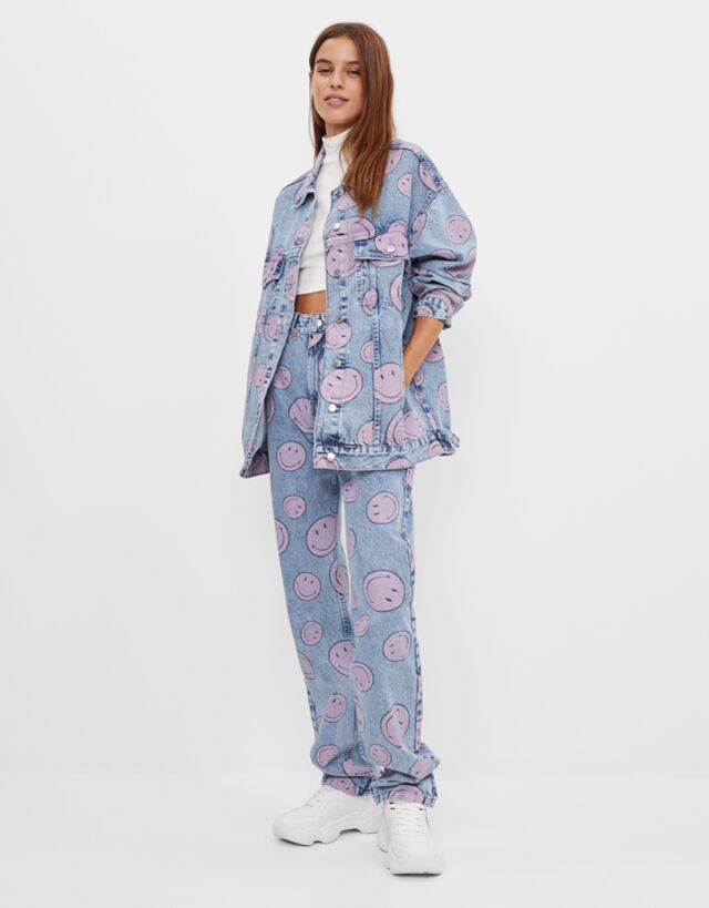 Denim Smiley jacket - New - Woman | Bershka