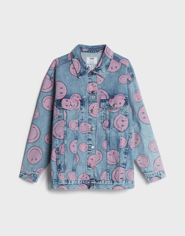 Denim Smiley jacket - Smiley X Bershka 