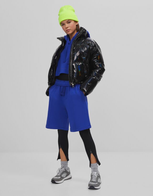 Holographic puffer jacket - Woman | Bershka