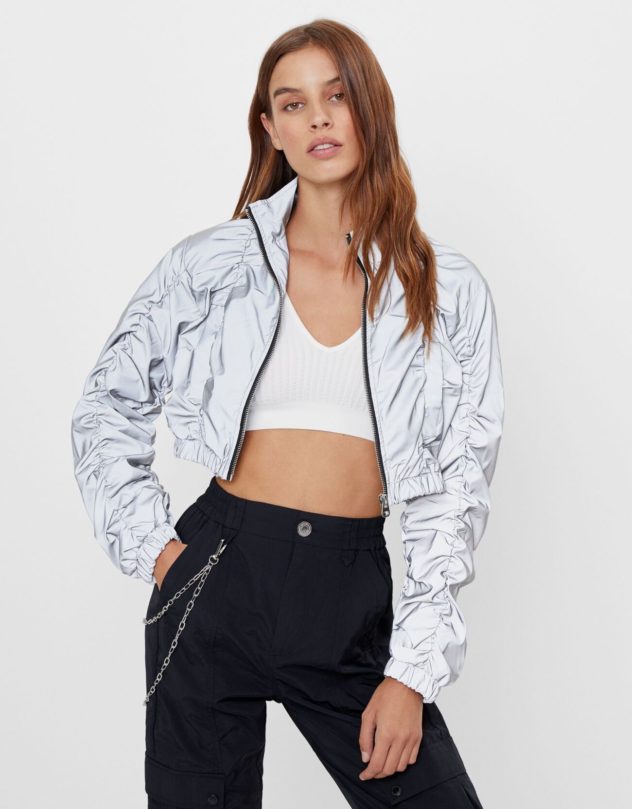 Buzgulu Reflektor Ceket Trends Bershka Turkey