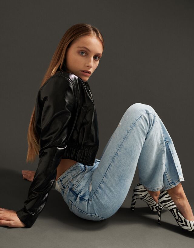 vinyl trucker jacket