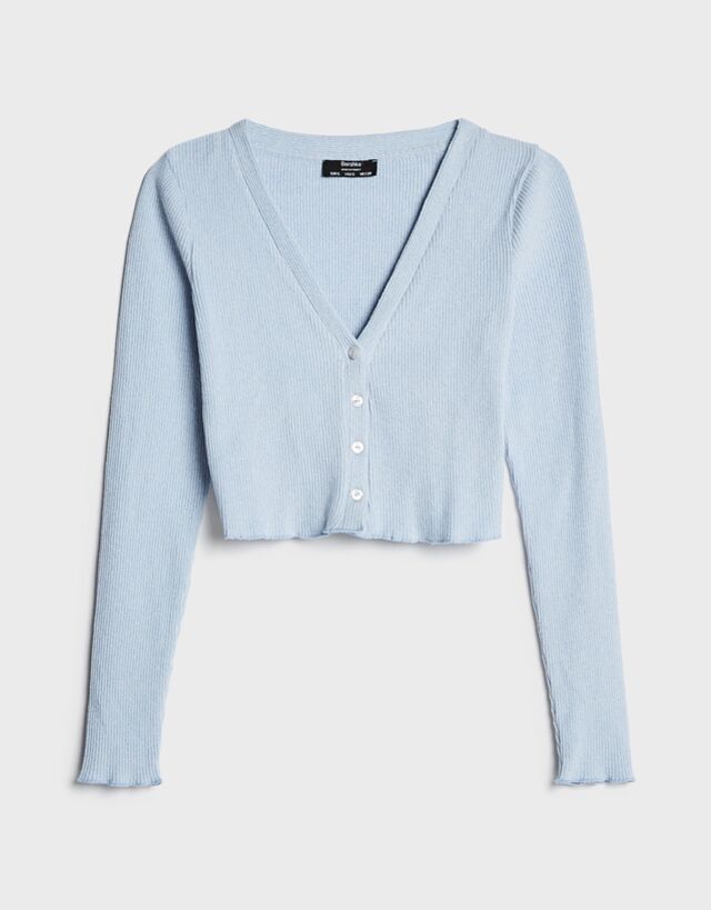 pale blue cropped cardigan