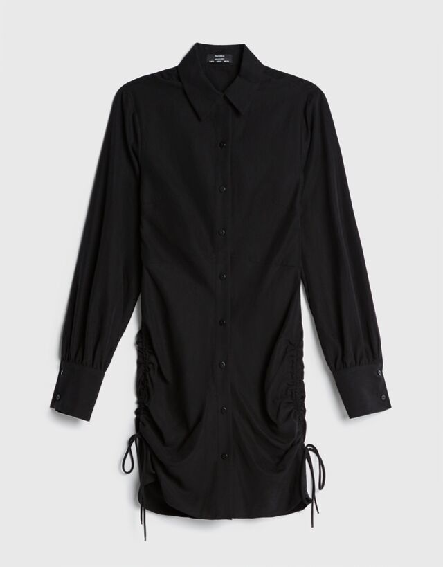 bershka black shirt dress