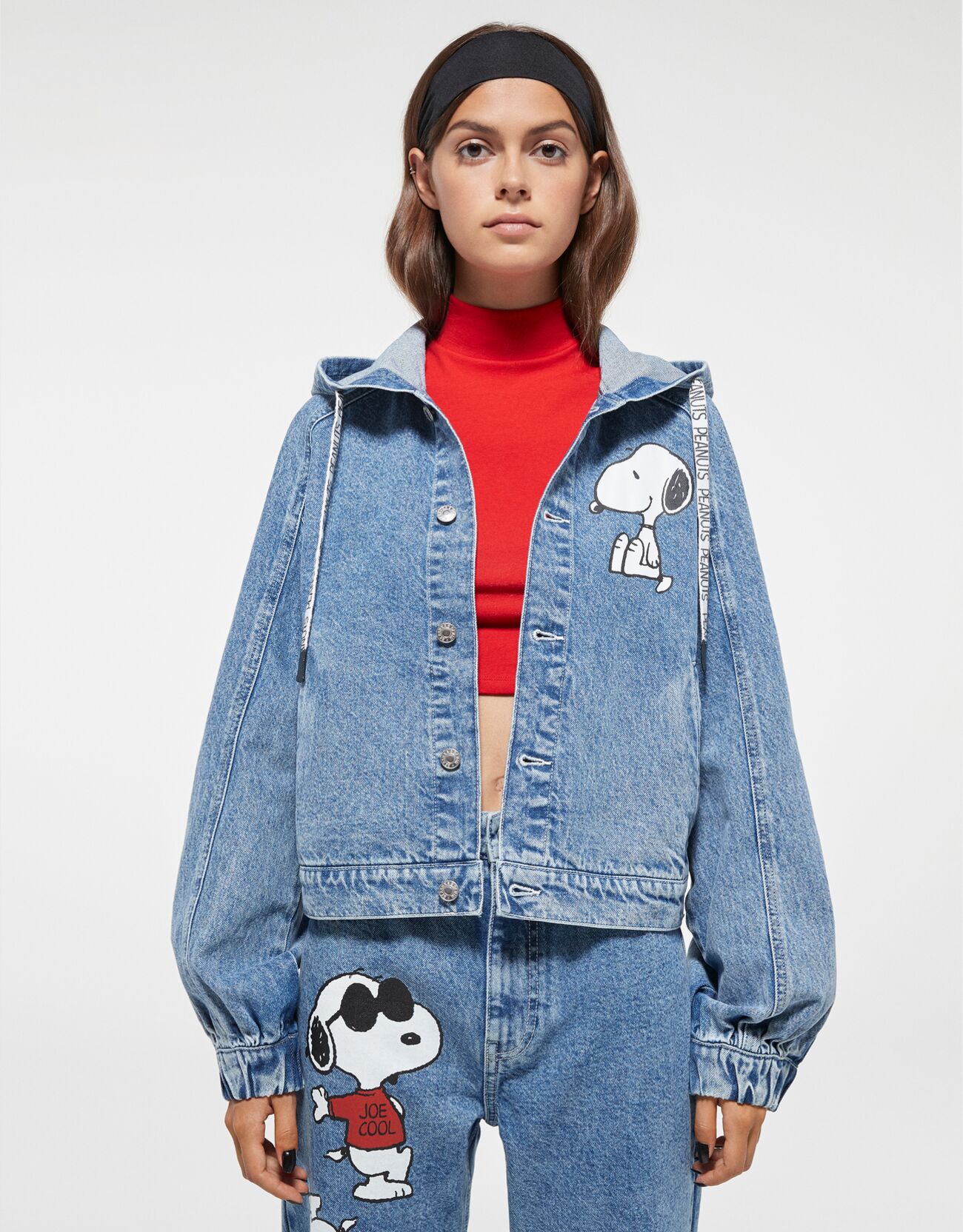Denim Snoopy jacket - Jackets - Women | Bershka