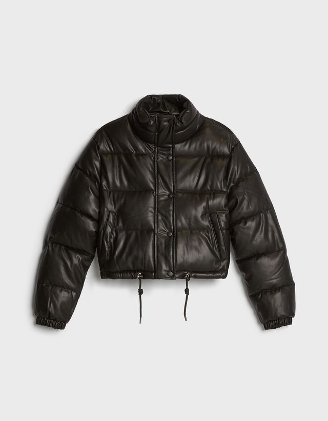 leather puffer jacket bershka