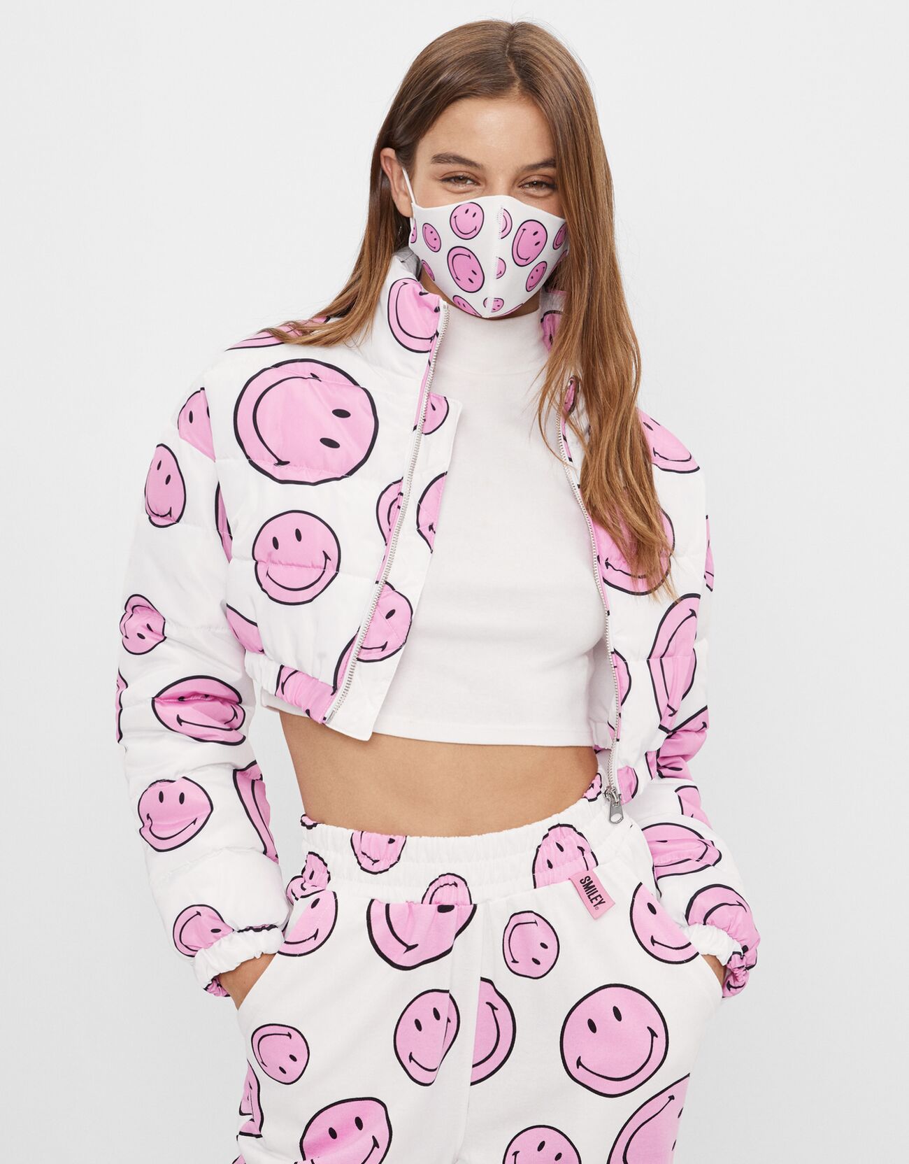 Cropped Smiley Jacket - Jackets and Blazers - Woman | Bershka