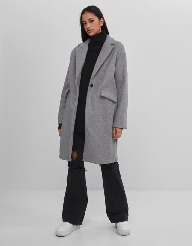 bershka grey coat