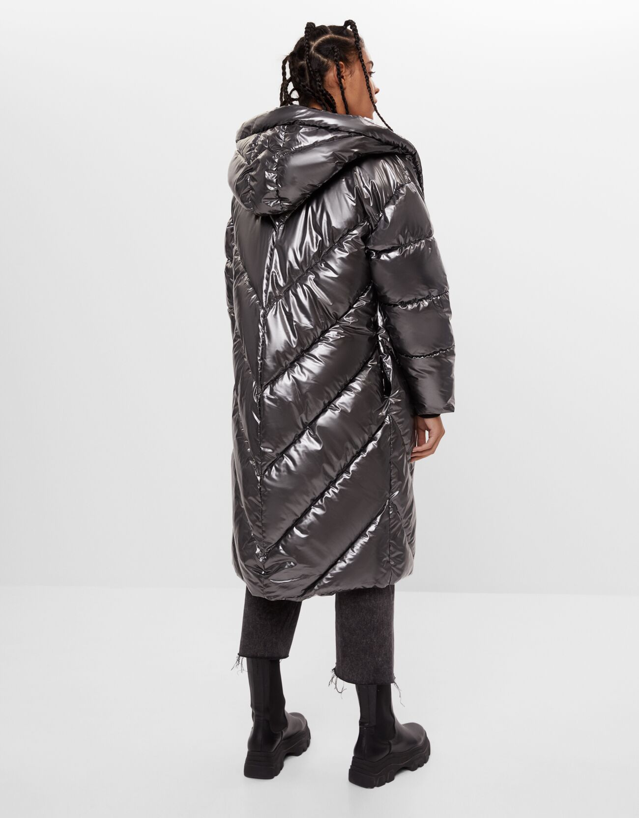 Bershka - Long nylon coat