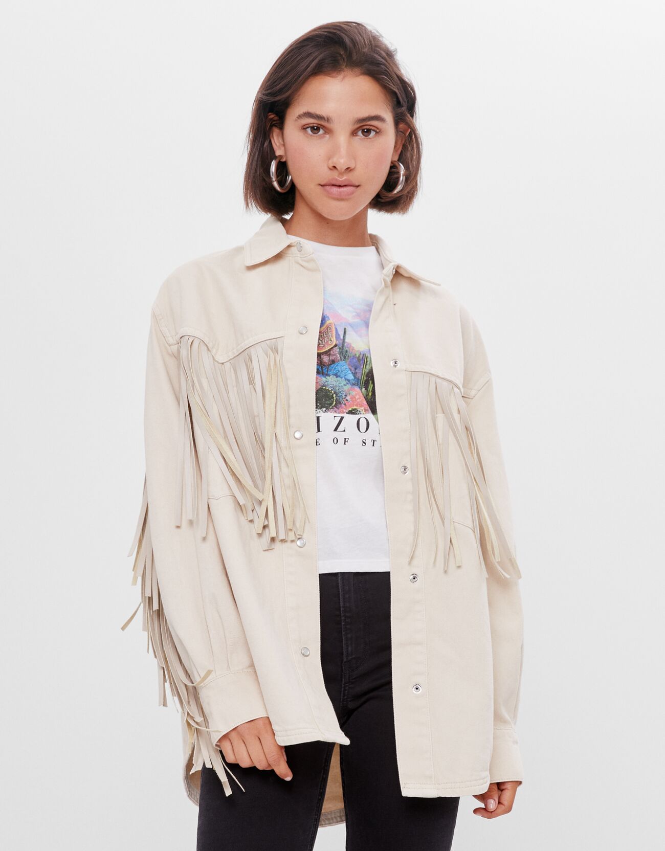 bershka fringe jacket