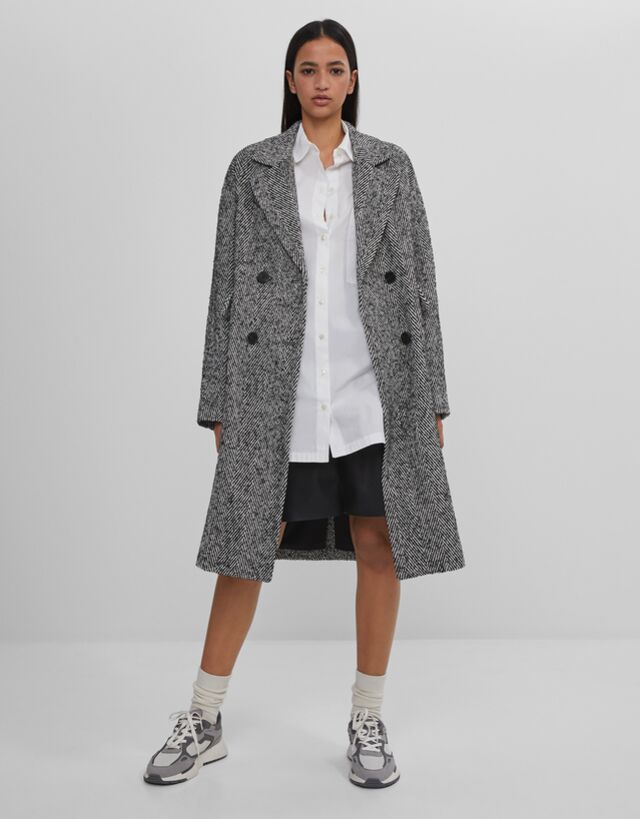 bershka grey coat