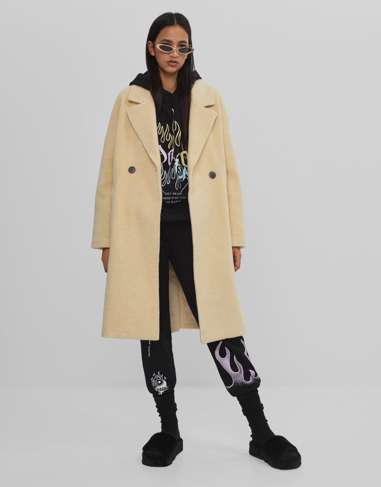Bershka - Drop-shoulder coat
