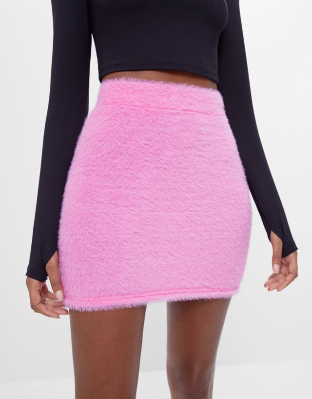 Faux fur mini skirt - Sweaters and 