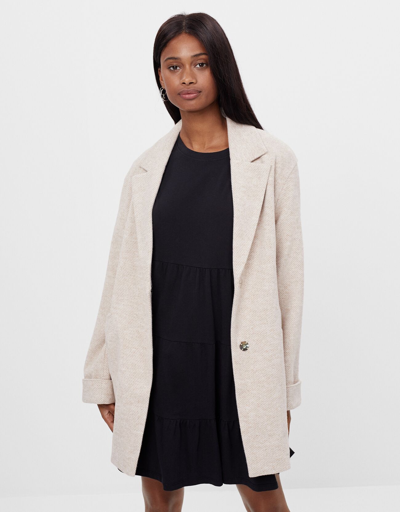 bershka straight coat