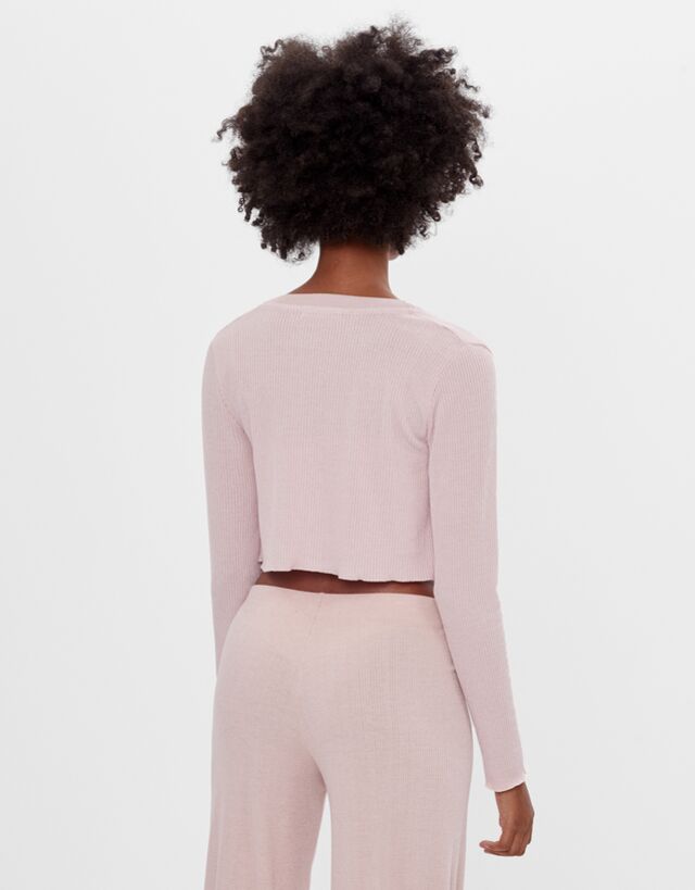 Knit cardigan and top - Woman | Bershka