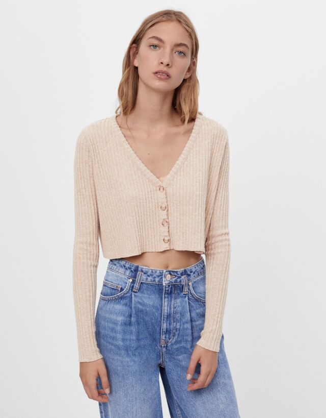 bershka cropped cardigan
