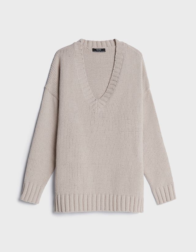 Oversized V-neck sweater - CLOTHING 