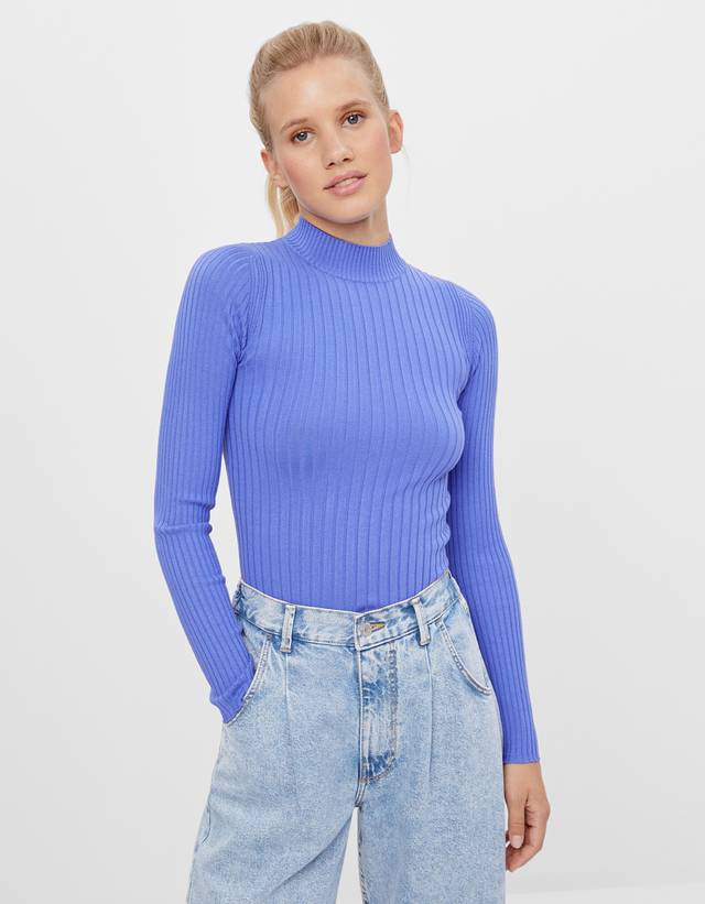 Jersey cuello alto mujer bershka Clearance
