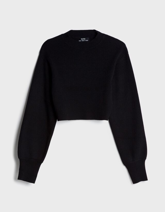 High neck cropped sweater - Sweaters 