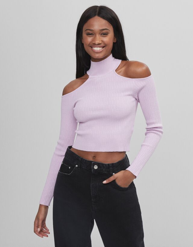 cut out cropped knit