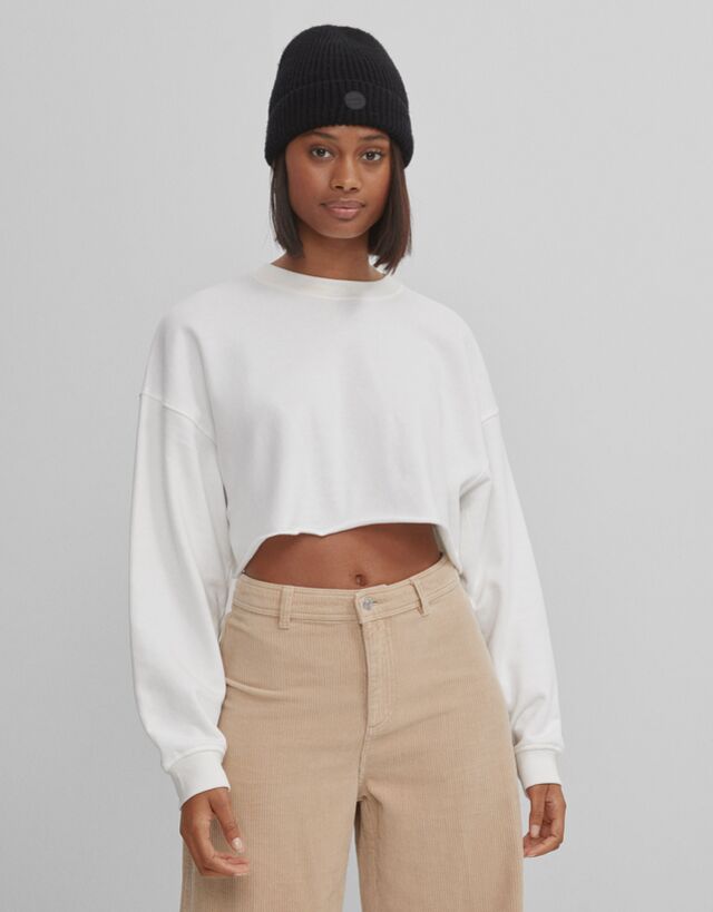 bershka cropped polo sweater