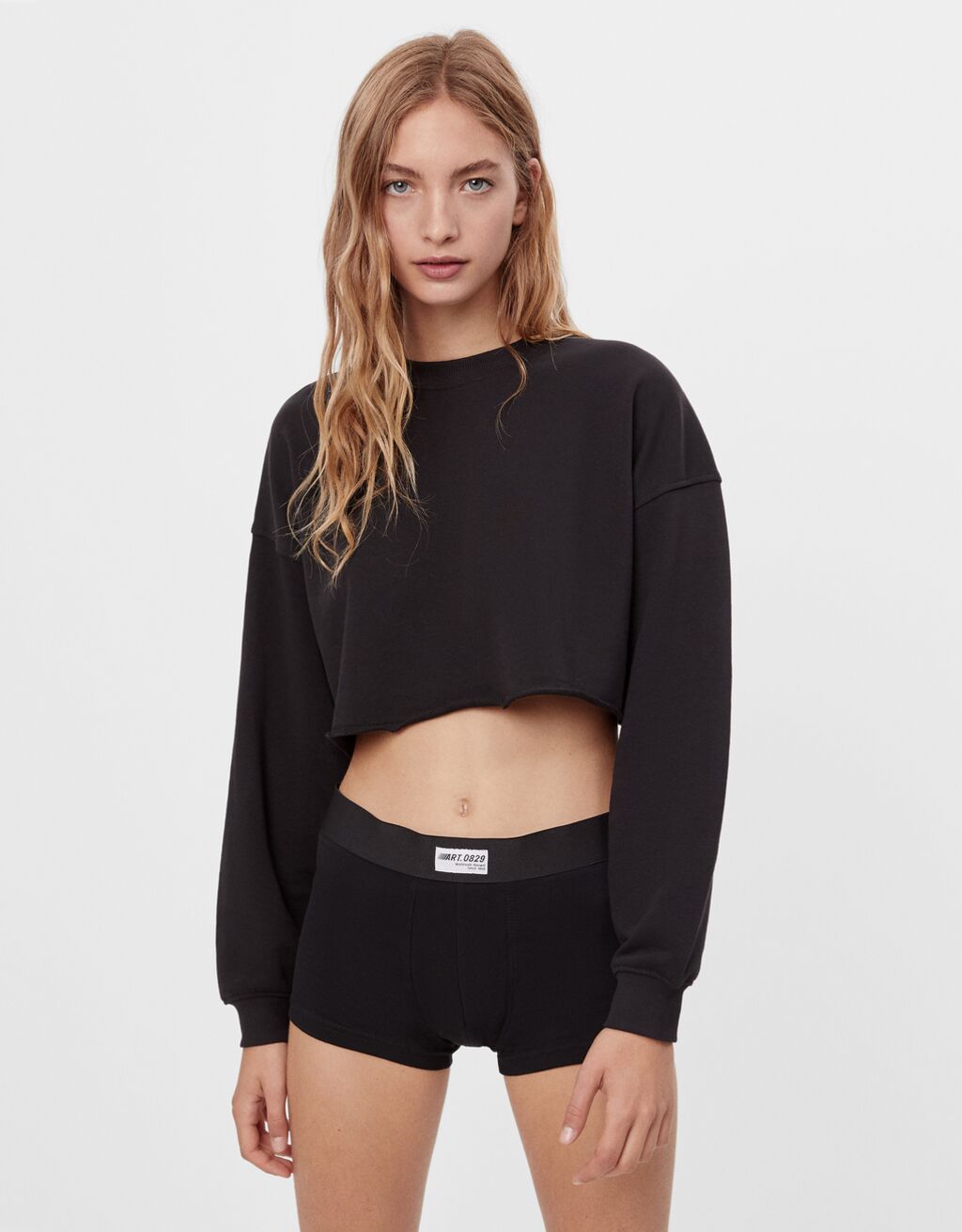 bershka cropped sweatshirt