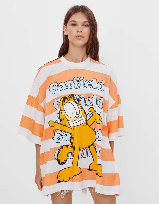 Striped Garfield T-shirt - Woman | Bershka