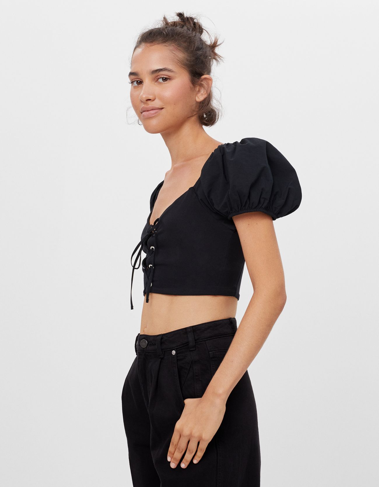 Cropped poplin T-shirt - T-shirts and 