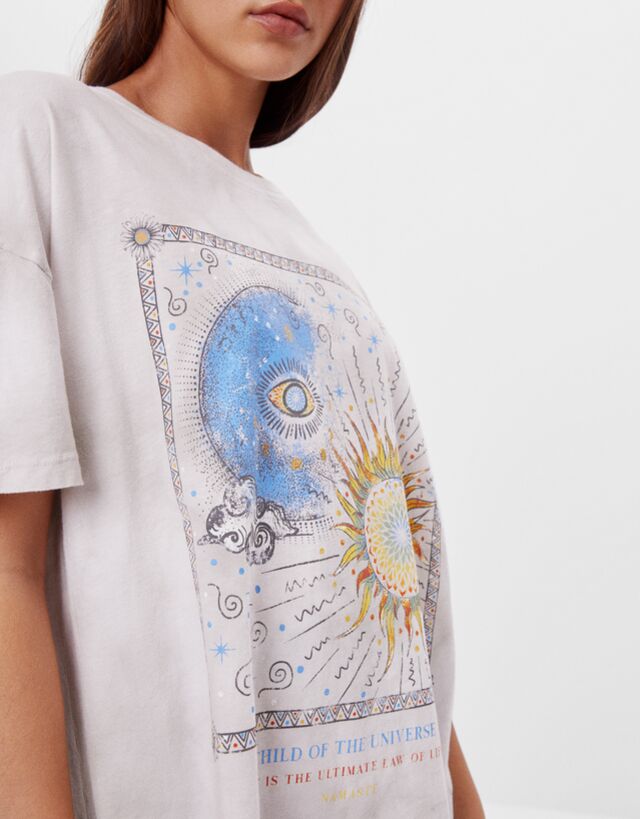 Tie-dye print T-shirt - Woman | Bershka