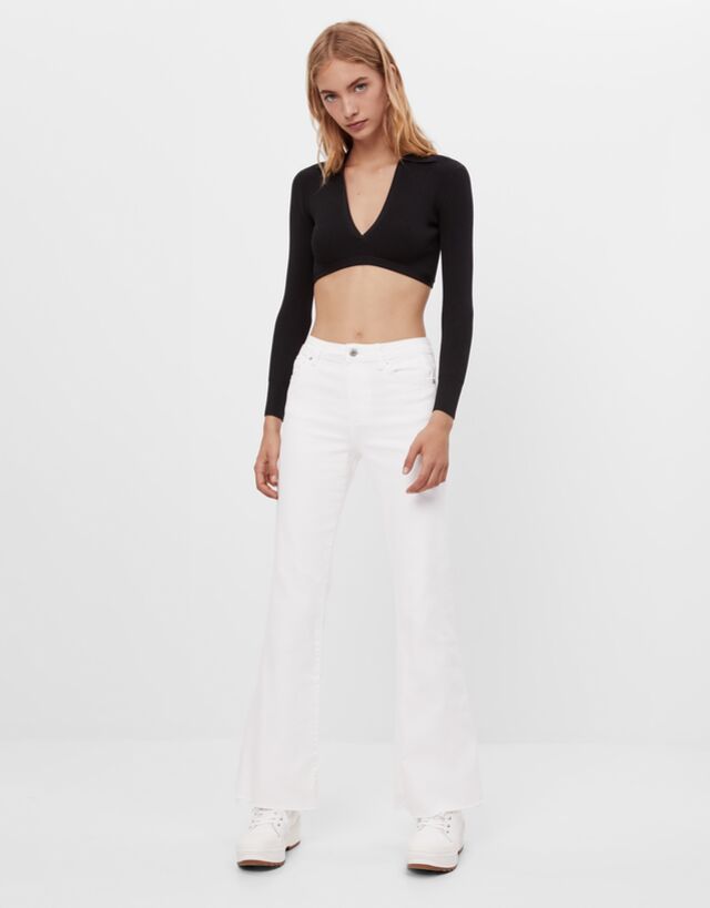 cropped polo sweater bershka