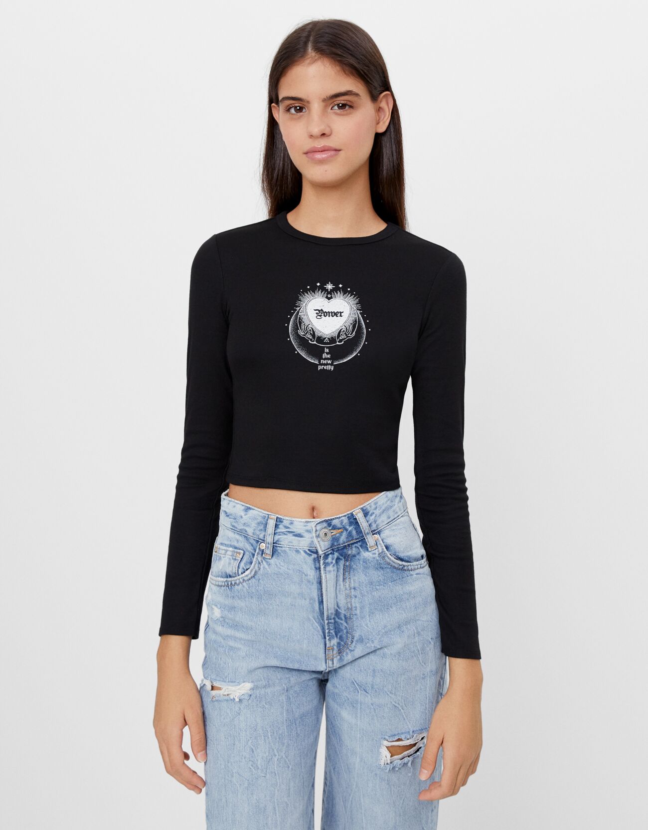 bershka cropped shirt