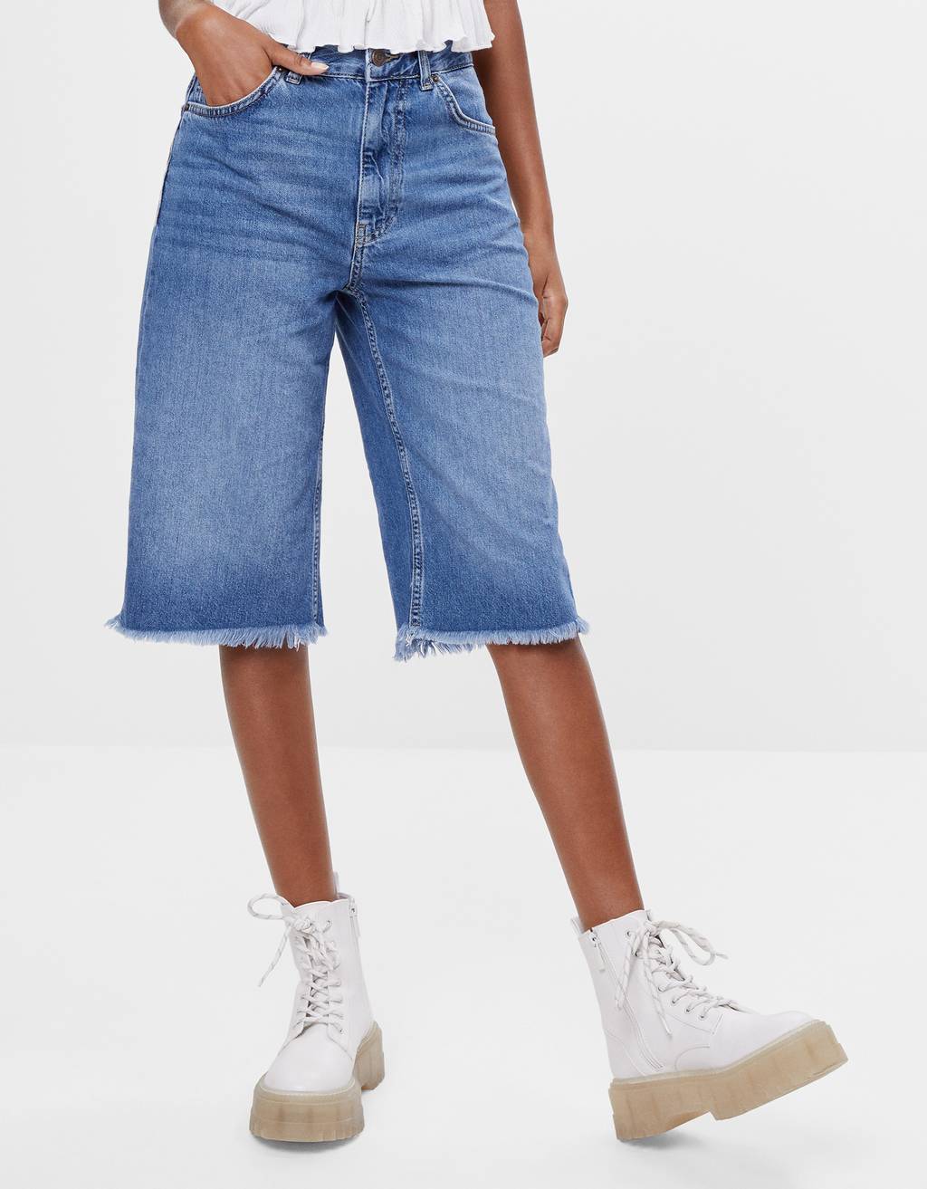 Denim Bermuda shorts - null - Bershka 