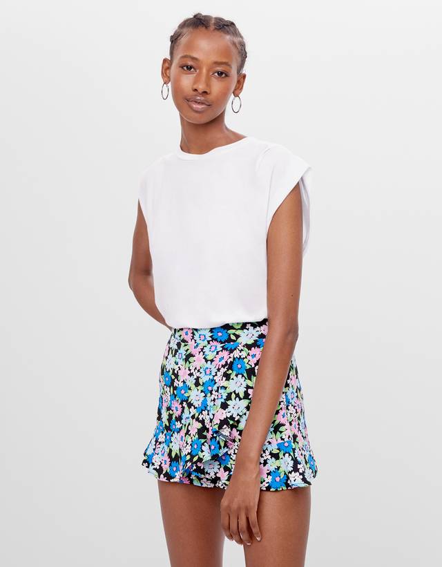Falda pantalón con cuadro vichy - Shorts y Bermudas - Bershka Nicaragua