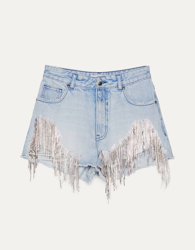 jean shorts with rhinestones