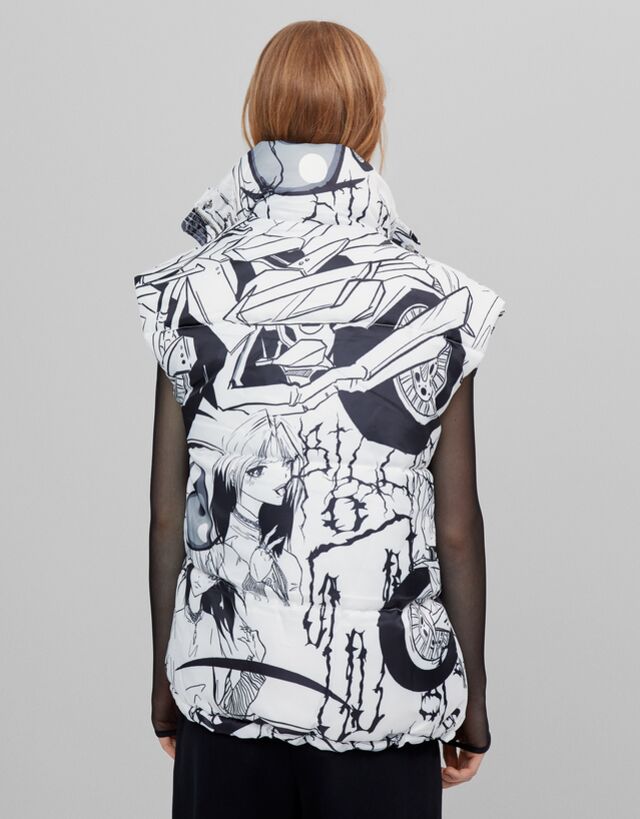 Billie Eilish x Bershka puffer gilet 