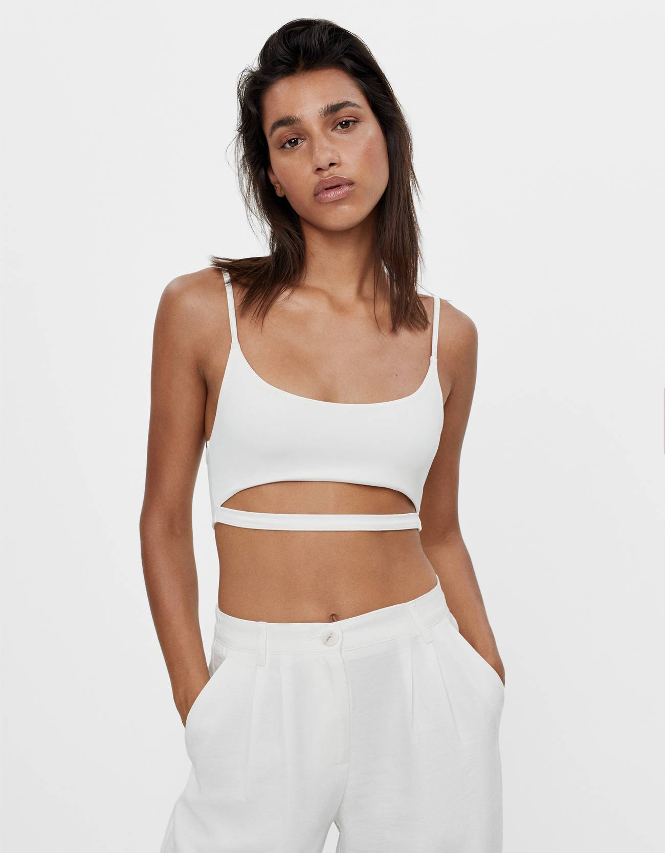 Cut Out Crop Top Cropped Bershka Germany