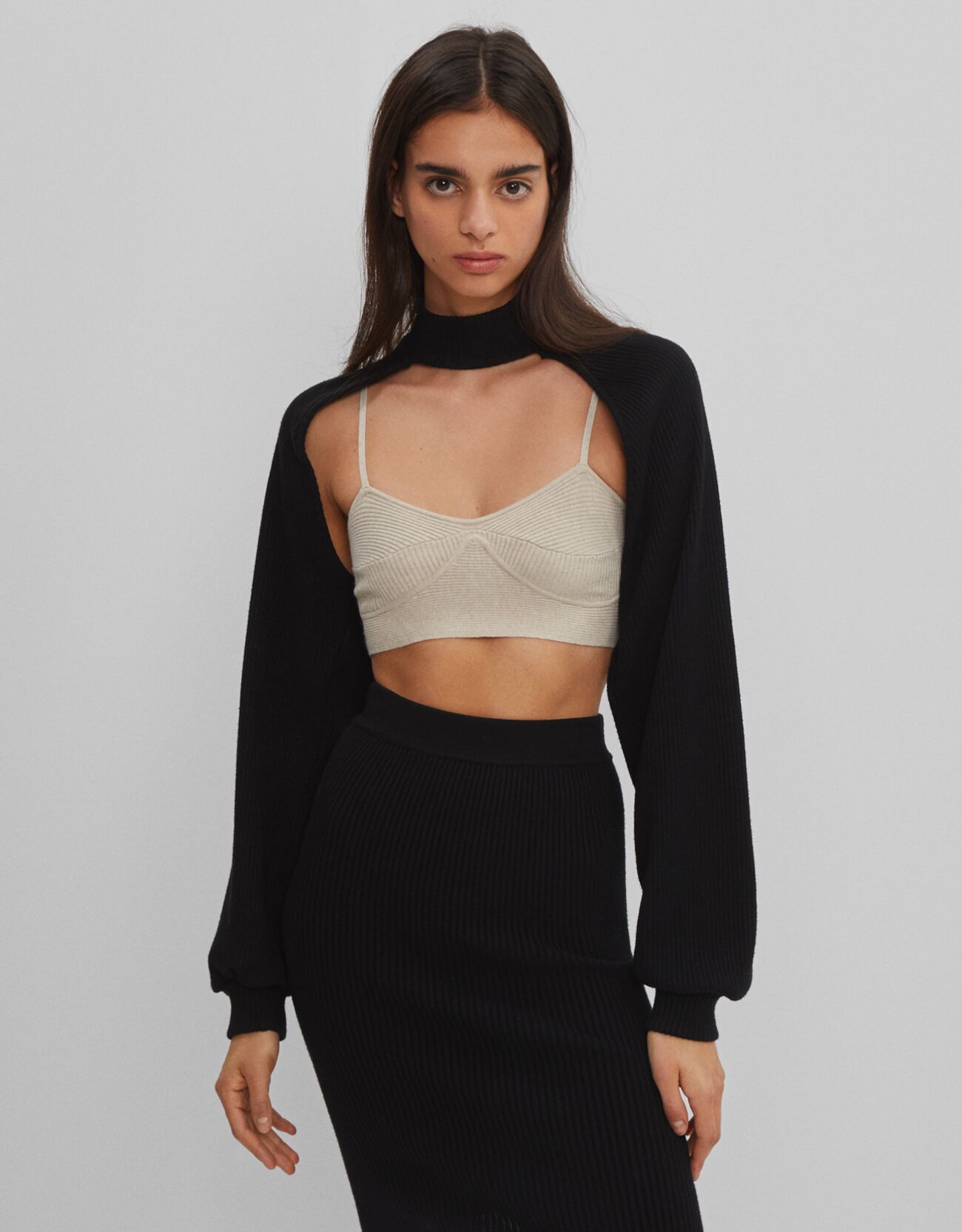 Askili Bustiyer Top Suni Deri Bershka Turkey